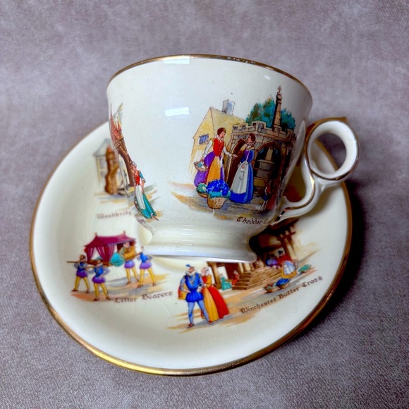 Royal Winton Old English Markets Mug and Saucer - Picture 3 of 7